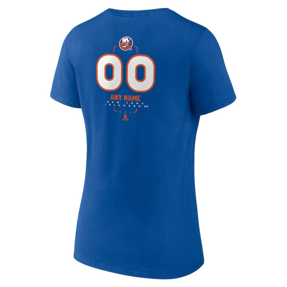 New York Islanders Women's Personalized Name & Number Midfielder V-Neck T-Shirt - Royal - NHL