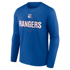 New York Rangers Personalized Name & Number Midfielder Long Sleeve T-Shirt - Blue - NHL