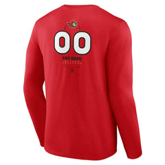 Ottawa Senators Personalized Name & Number Midfielder Long Sleeve T-Shirt - Red - NHL