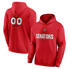 Ottawa Senators Personalized Name & Number Midfielder Pullover Hoodie - Red - NHL