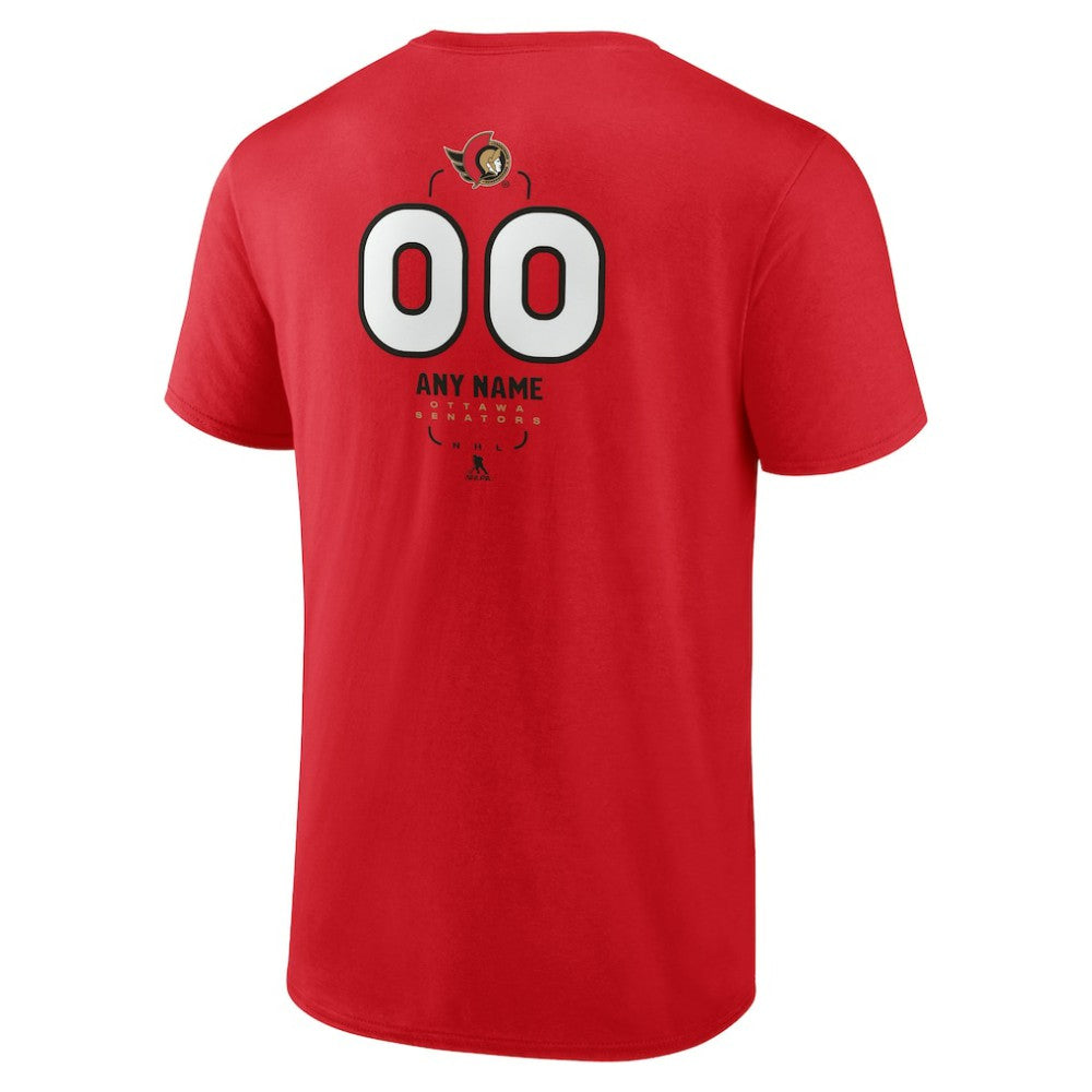 Ottawa Senators Personalized Name & Number Midfielder T-Shirt - Red - NHL