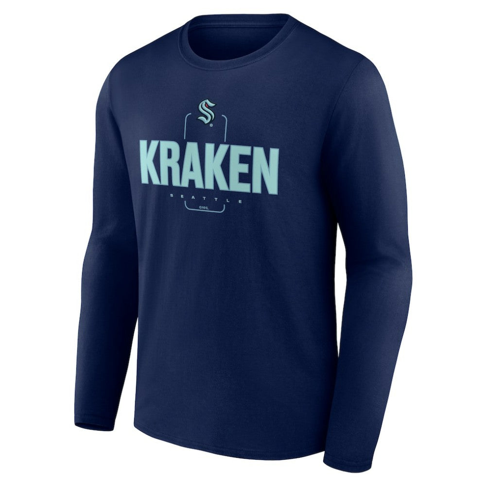 Seattle Kraken Personalized Name & Number Midfielder Long Sleeve T-Shirt - Deep Sea Blue - NHL