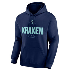 Seattle Kraken Personalized Name & Number Midfielder Pullover Hoodie - Deep Sea Blue - NHL