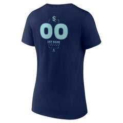 Seattle Kraken Women's Personalized Name & Number Midfielder V-Neck T-Shirt - Deep Sea Blue - NHL