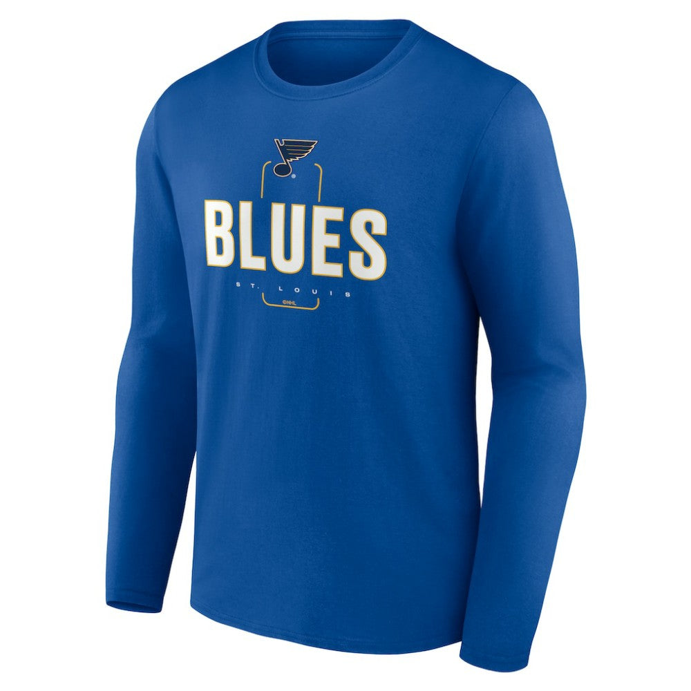 St. Louis Blues Personalized Name & Number Midfielder Long Sleeve T-Shirt - Blue - NHL