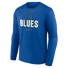 St. Louis Blues Personalized Name & Number Midfielder Long Sleeve T-Shirt - Blue - NHL