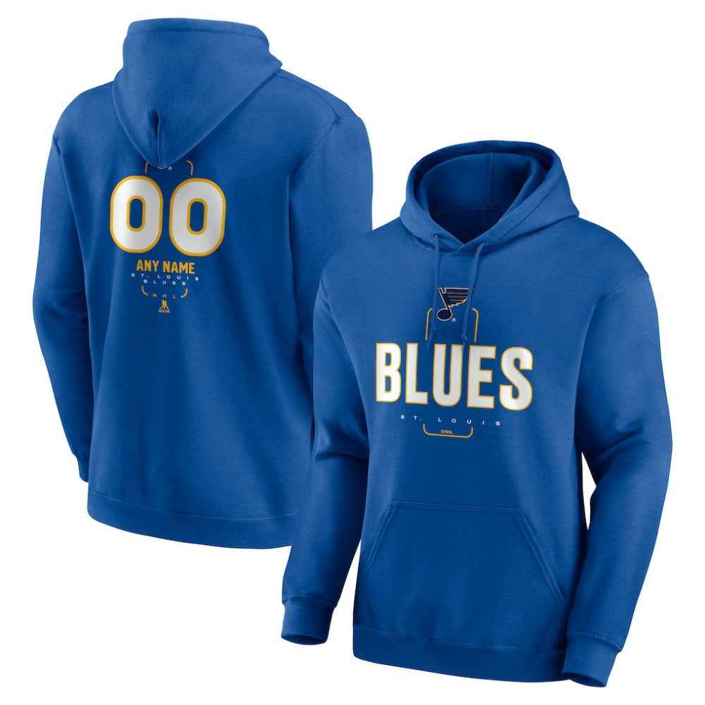 St. Louis Blues Personalized Name & Number Midfielder Pullover Hoodie - Blue - NHL