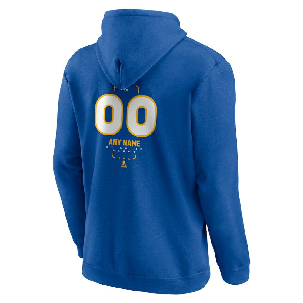 St. Louis Blues Personalized Name & Number Midfielder Pullover Hoodie - Blue - NHL
