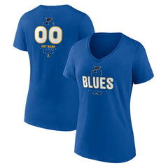 St. Louis Blues Women's Personalized Name & Number Midfielder V-Neck T-Shirt - Blue - NHL