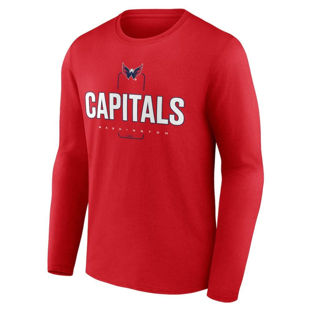 Washington Capitals Personalized Name & Number Midfielder Long Sleeve T-Shirt - Red - NHL