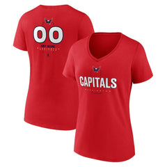 Washington Capitals Women's Personalized Name & Number Midfielder V-Neck T-Shirt - Red - NHL