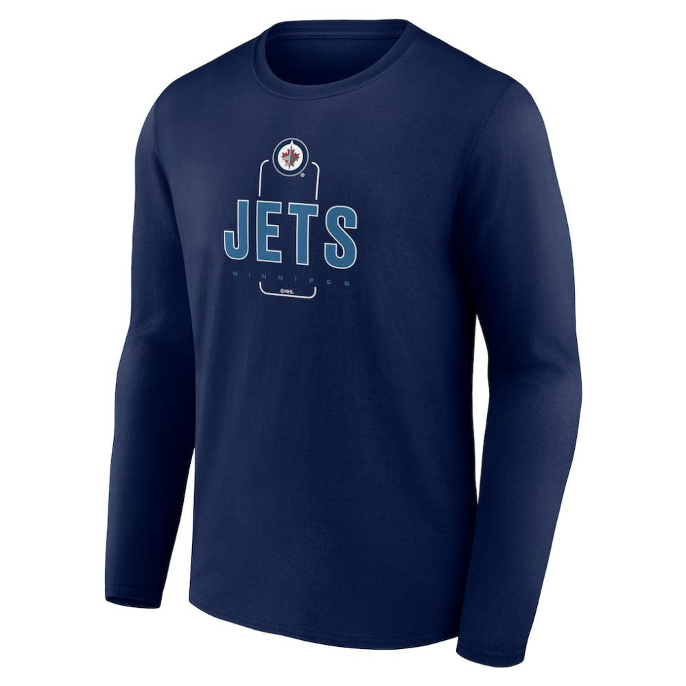 Winnipeg Jets Personalized Name & Number Midfielder Long Sleeve T-Shirt - Navy - NHL
