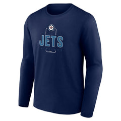 Winnipeg Jets Personalized Name & Number Midfielder Long Sleeve T-Shirt - Navy - NHL