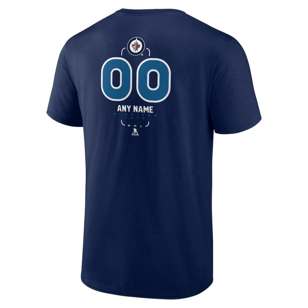 Winnipeg Jets Personalized Name & Number Midfielder T-Shirt - Navy - NHL