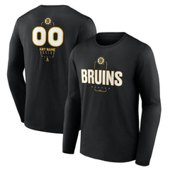Boston Bruins Personalized Name & Number Midfielder Long Sleeve T-Shirt - Black - NHL
