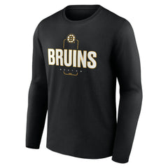 Boston Bruins Personalized Name & Number Midfielder Long Sleeve T-Shirt - Black - NHL