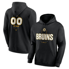 Boston Bruins Personalized Name & Number Midfielder Pullover Hoodie - Black - NHL