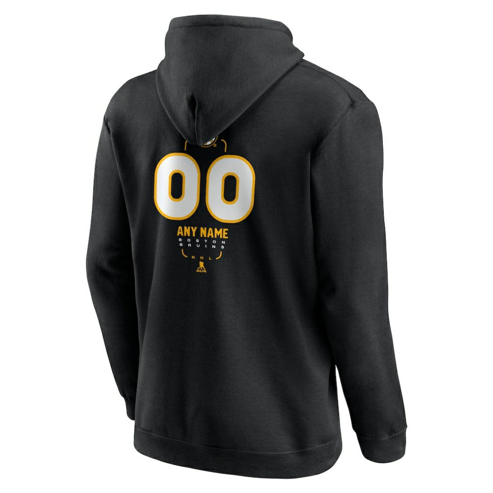 Boston Bruins Personalized Name & Number Midfielder Pullover Hoodie - Black - NHL