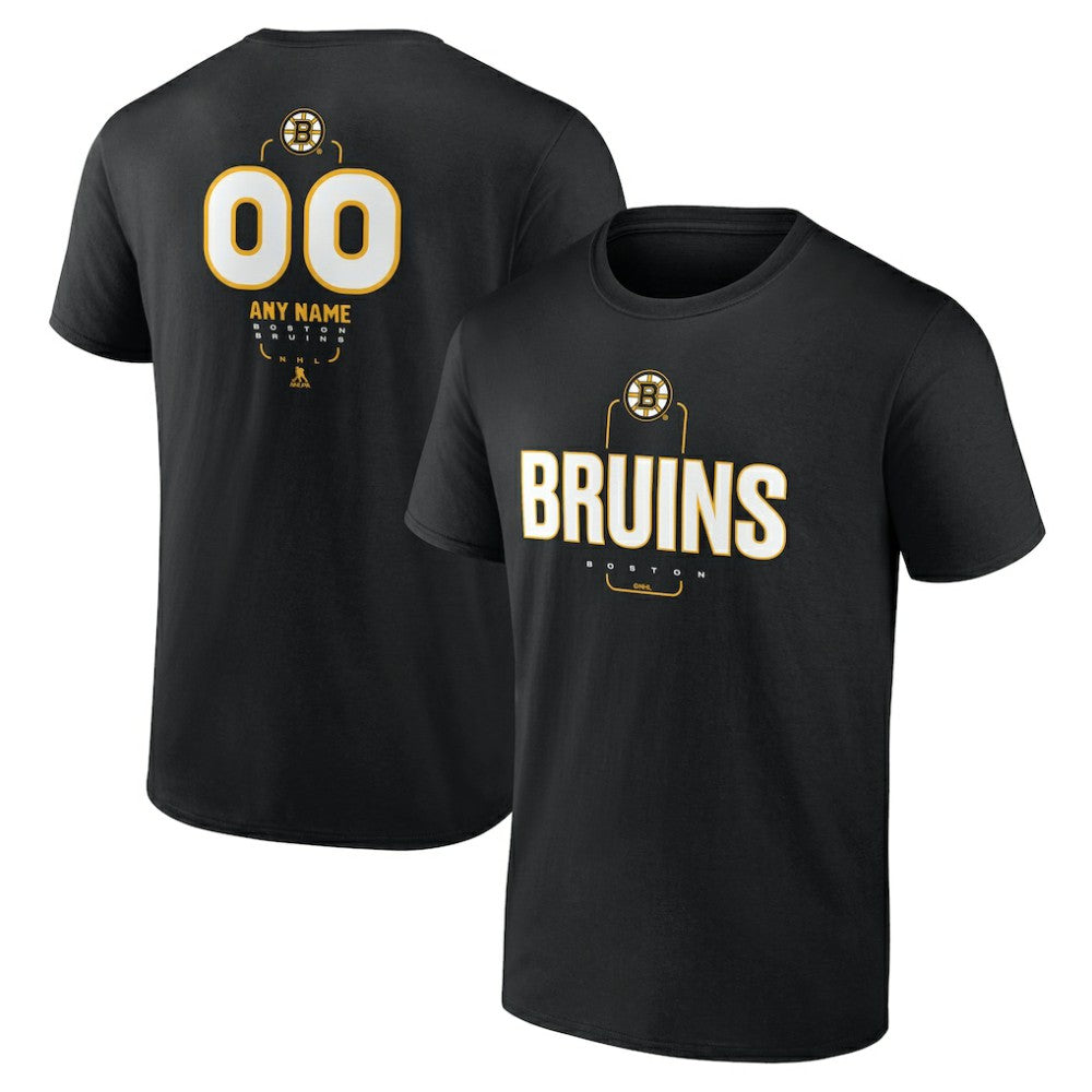 Boston Bruins Personalized Name & Number Midfielder T-Shirt - Black - NHL