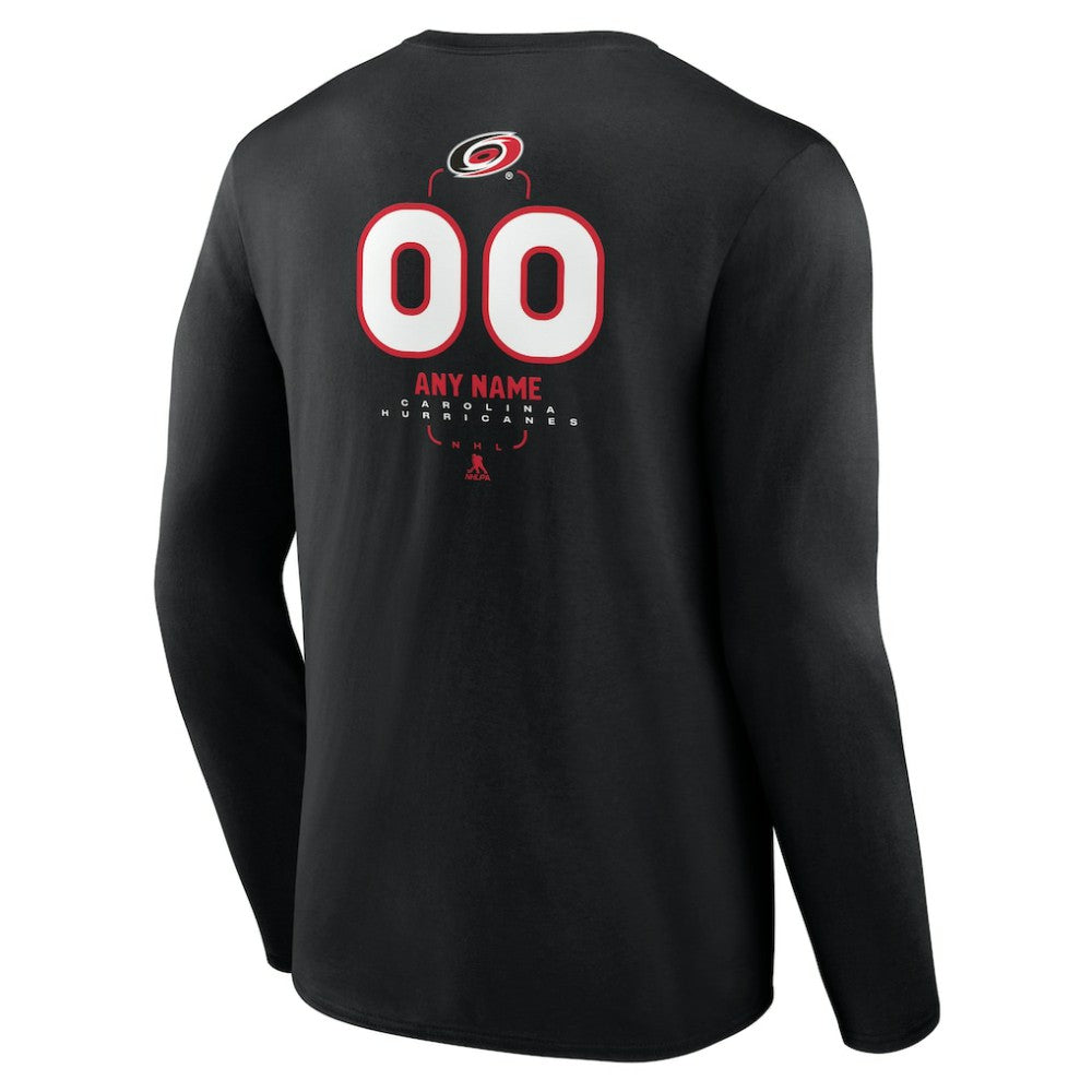 Carolina Hurricanes Personalized Name & Number Midfielder Long Sleeve T-Shirt - Black - NHL