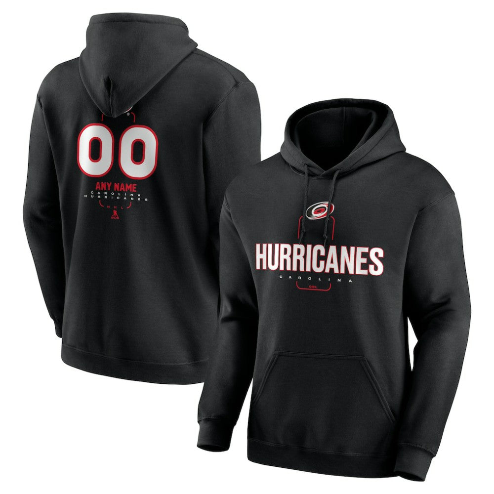 Carolina Hurricanes Personalized Name & Number Midfielder Pullover Hoodie - Black - NHL