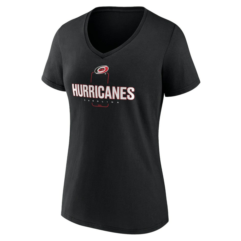 Carolina Hurricanes Women's Personalized Name & Number Midfielder V-Neck T-Shirt - Black - NHL