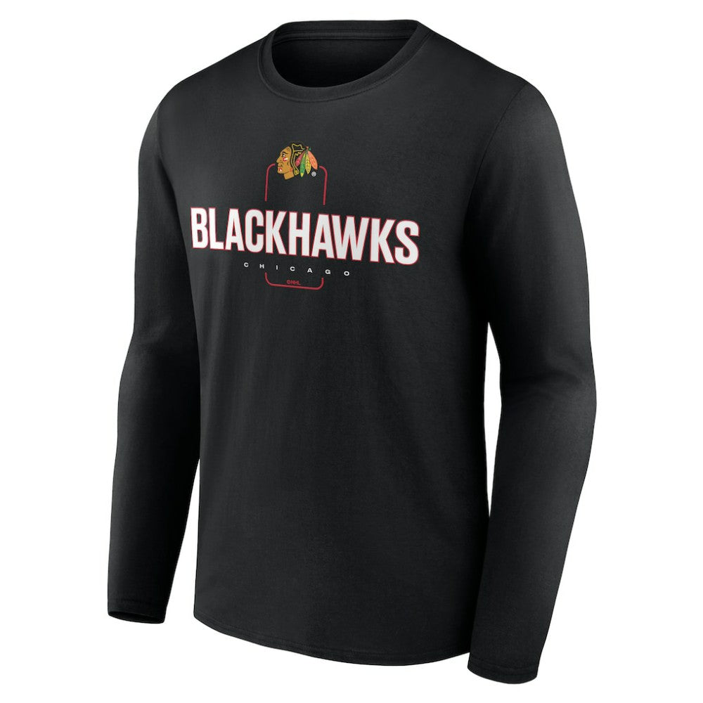 Chicago Blackhawks Personalized Name & Number Midfielder Long Sleeve T-Shirt - Black - NHL