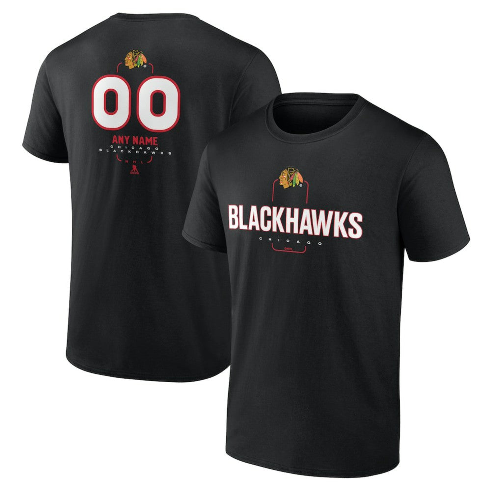 Chicago Blackhawks Personalized Name & Number Midfielder T-Shirt - Black - NHL