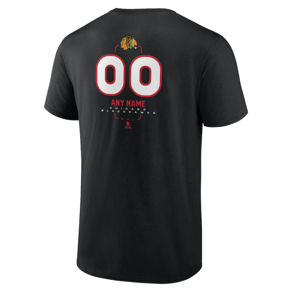 Chicago Blackhawks Personalized Name & Number Midfielder T-Shirt - Black - NHL