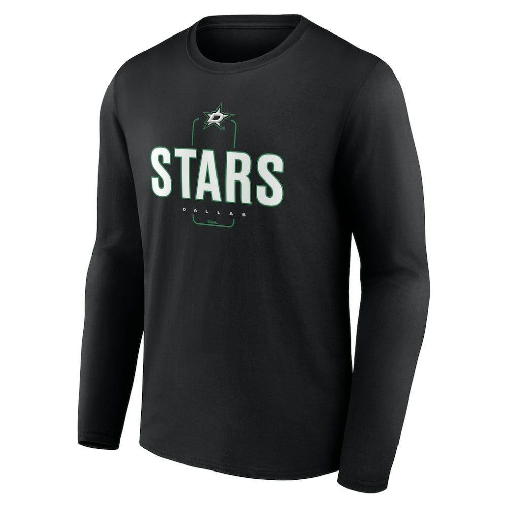 Dallas Stars Personalized Name & Number Midfielder Long Sleeve T-Shirt - Black - NHL