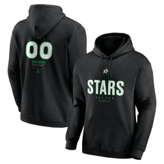 Dallas Stars Personalized Name & Number Midfielder Pullover Hoodie - Black - NHL