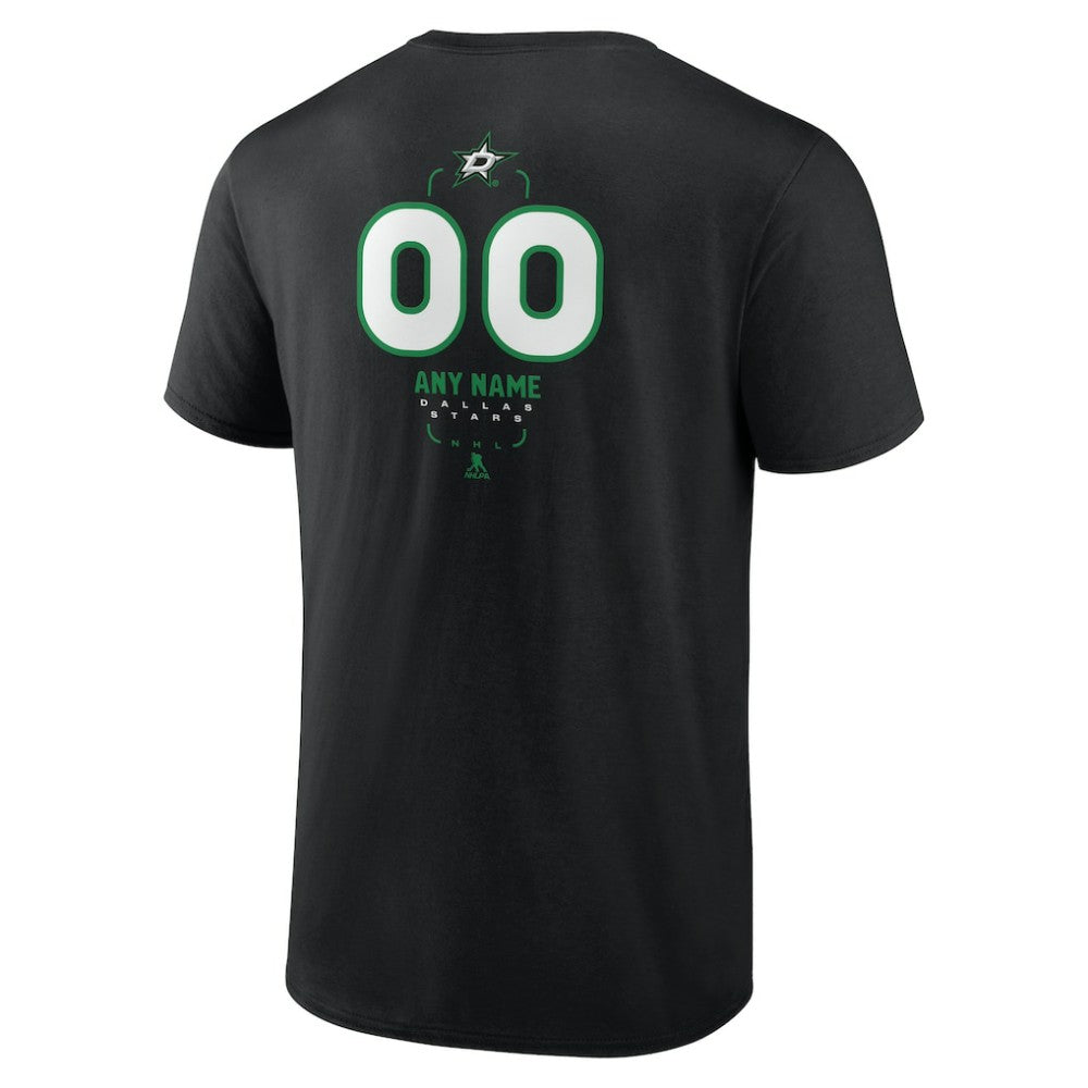 Dallas Stars Personalized Name & Number Midfielder T-Shirt - Black - NHL