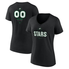 Dallas Stars Women's Personalized Name & Number Midfielder V-Neck T-Shirt - Black - NHL