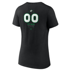 Dallas Stars Women's Personalized Name & Number Midfielder V-Neck T-Shirt - Black - NHL