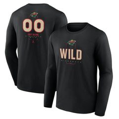 Minnesota Wild Personalized Name & Number Midfielder Long Sleeve T-Shirt - Black - NHL