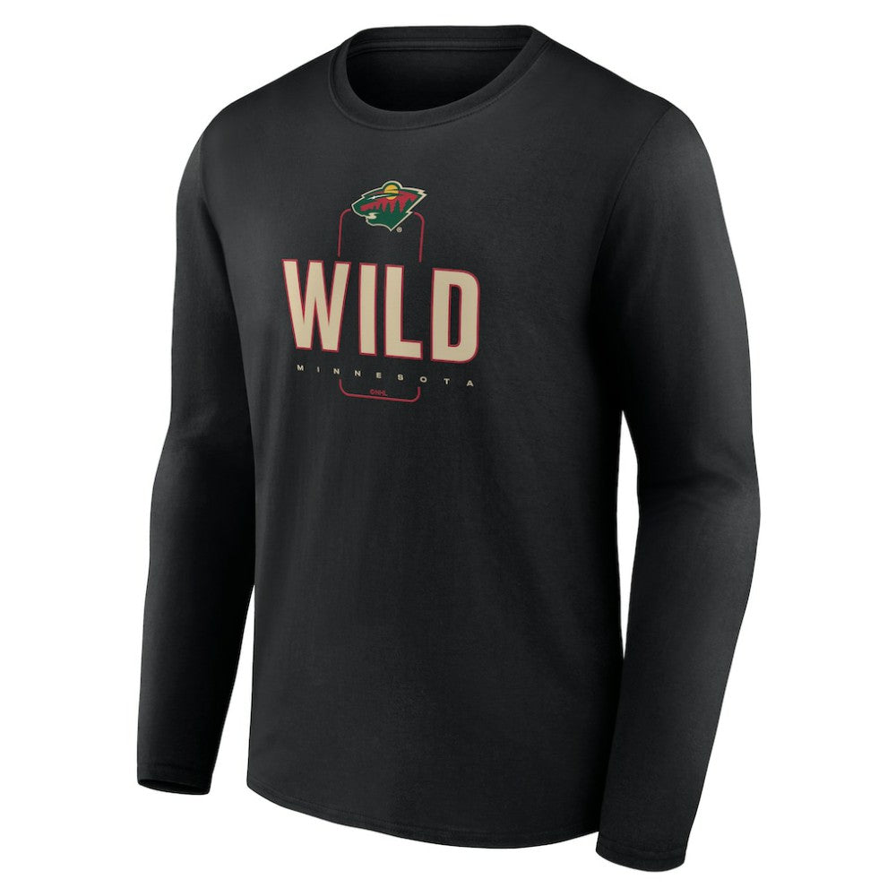 Minnesota Wild Personalized Name & Number Midfielder Long Sleeve T-Shirt - Black - NHL