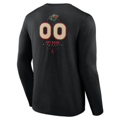 Minnesota Wild Personalized Name & Number Midfielder Long Sleeve T-Shirt - Black - NHL