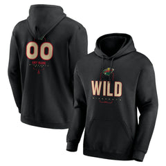 Minnesota Wild Personalized Name & Number Midfielder Pullover Hoodie - Black - NHL
