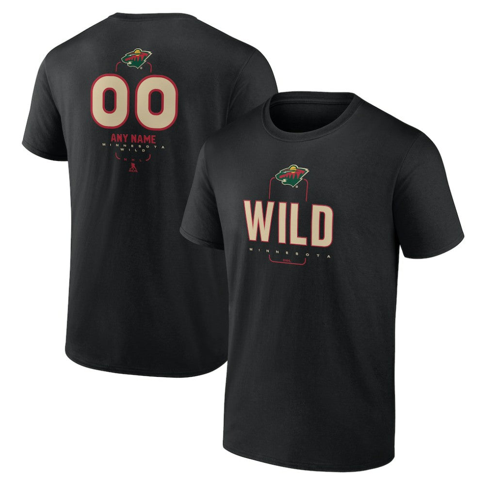 Minnesota Wild Personalized Name & Number Midfielder T-Shirt - Black - NHL