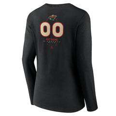 Minnesota Wild Women's Personalized Name & Number Midfielder Long Sleeve V-Neck T-Shirt - Black - NHL