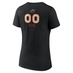Minnesota Wild Women's Personalized Name & Number Midfielder V-Neck T-Shirt - Black - NHL