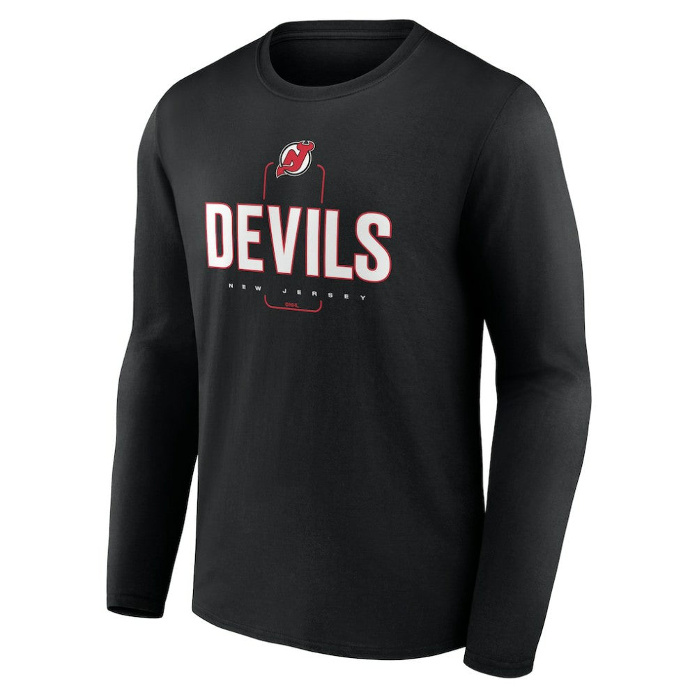 New Jersey Devils Personalized Name & Number Midfielder Long Sleeve T-Shirt - Black - NHL