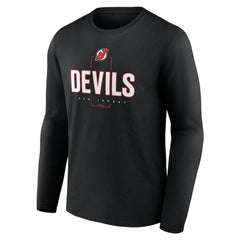 New Jersey Devils Personalized Name & Number Midfielder Long Sleeve T-Shirt - Black - NHL