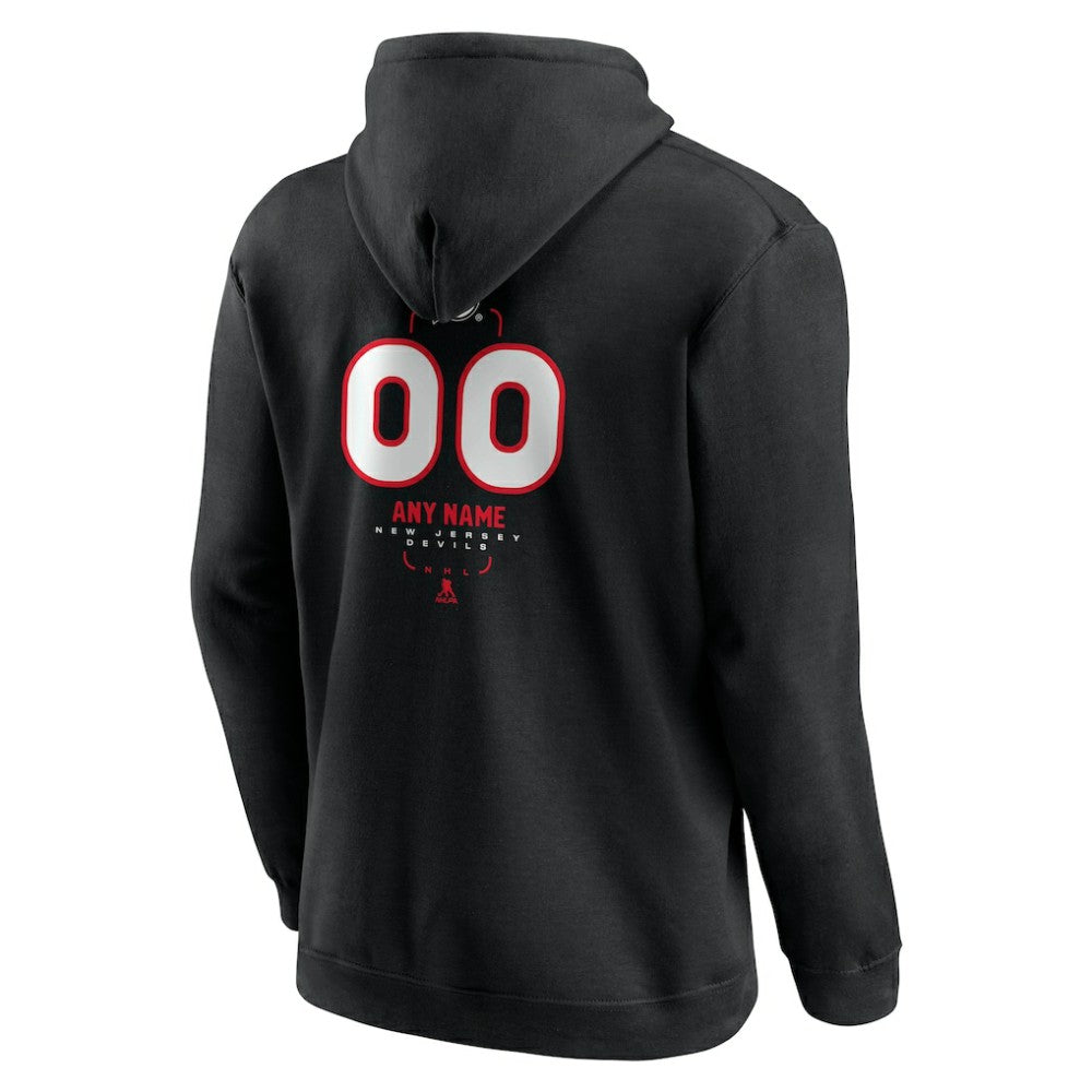 New Jersey Devils Personalized Name & Number Midfielder Pullover Hoodie - Black - NHL
