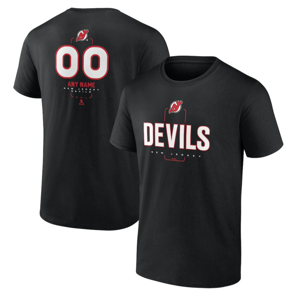 New Jersey Devils Personalized Name & Number Midfielder T-Shirt - Black - NHL