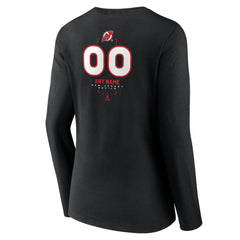 New Jersey Devils Women's Personalized Name & Number Midfielder Long Sleeve V-Neck T-Shirt - Black - NHL