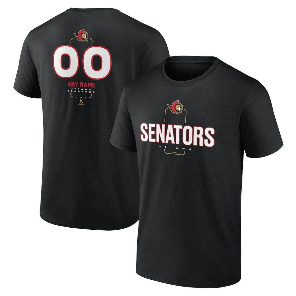 Ottawa Senators Personalized Name & Number Midfielder T-Shirt - Black - NHL