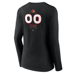 Ottawa Senators Women's Personalized Name & Number Midfielder Long Sleeve V-Neck T-Shirt - Black - NHL