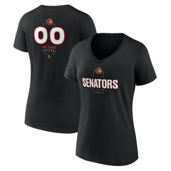 Ottawa Senators Women's Personalized Name & Number Midfielder V-Neck T-Shirt - Black - NHL