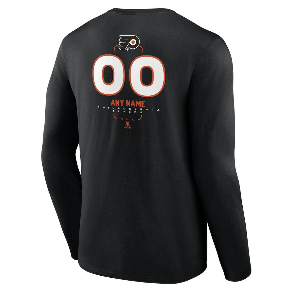 Philadelphia Flyers Personalized Name & Number Midfielder Long Sleeve T-Shirt - Black - NHL